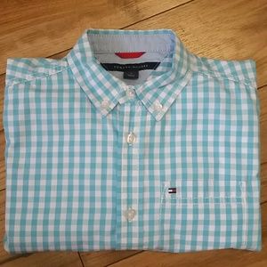 Tommy Hilfiger Blue Gingham Button-Down Boys 7